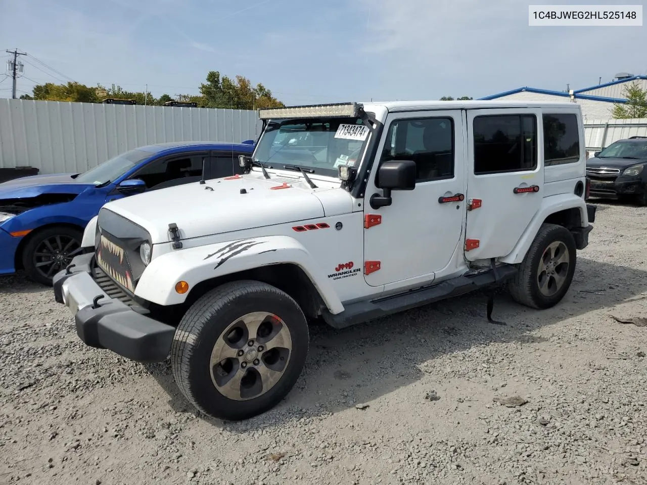 2017 Jeep Wrangler Unlimited Sahara VIN: 1C4BJWEG2HL525148 Lot: 71343474