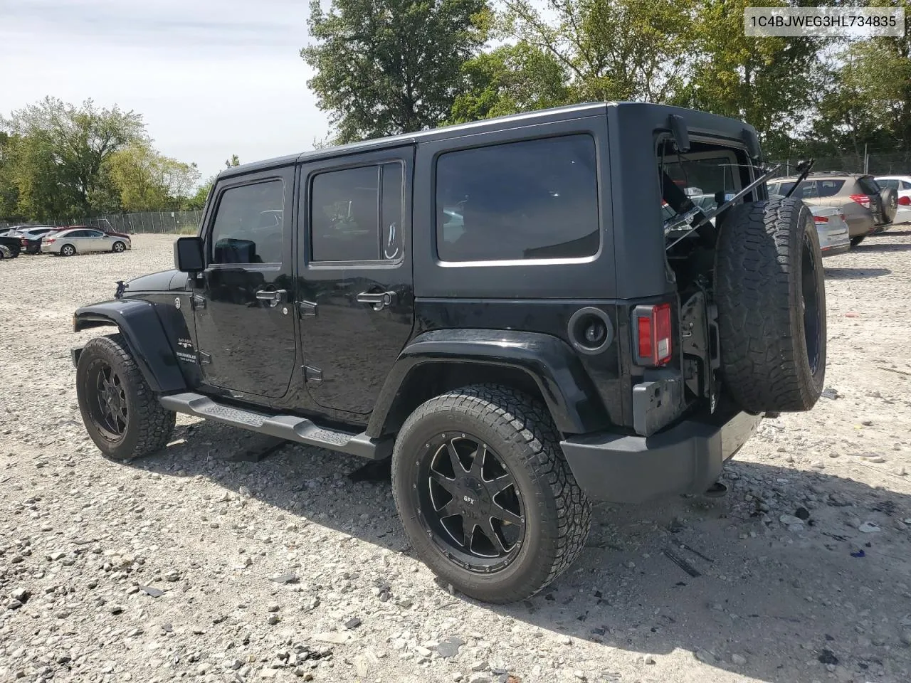 2017 Jeep Wrangler Unlimited Sahara VIN: 1C4BJWEG3HL734835 Lot: 71384814