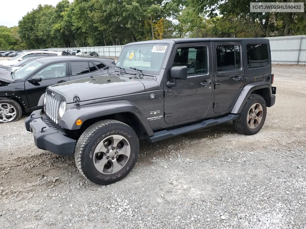 2017 Jeep Wrangler Unlimited Sahara VIN: 1C4BJWEG5HL590432 Lot: 71530034