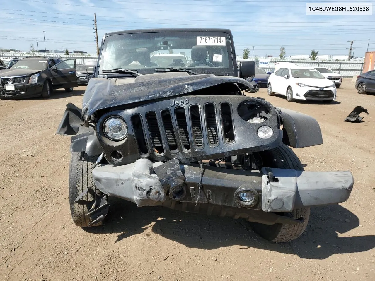 2017 Jeep Wrangler Unlimited Sahara VIN: 1C4BJWEG8HL620538 Lot: 71671714