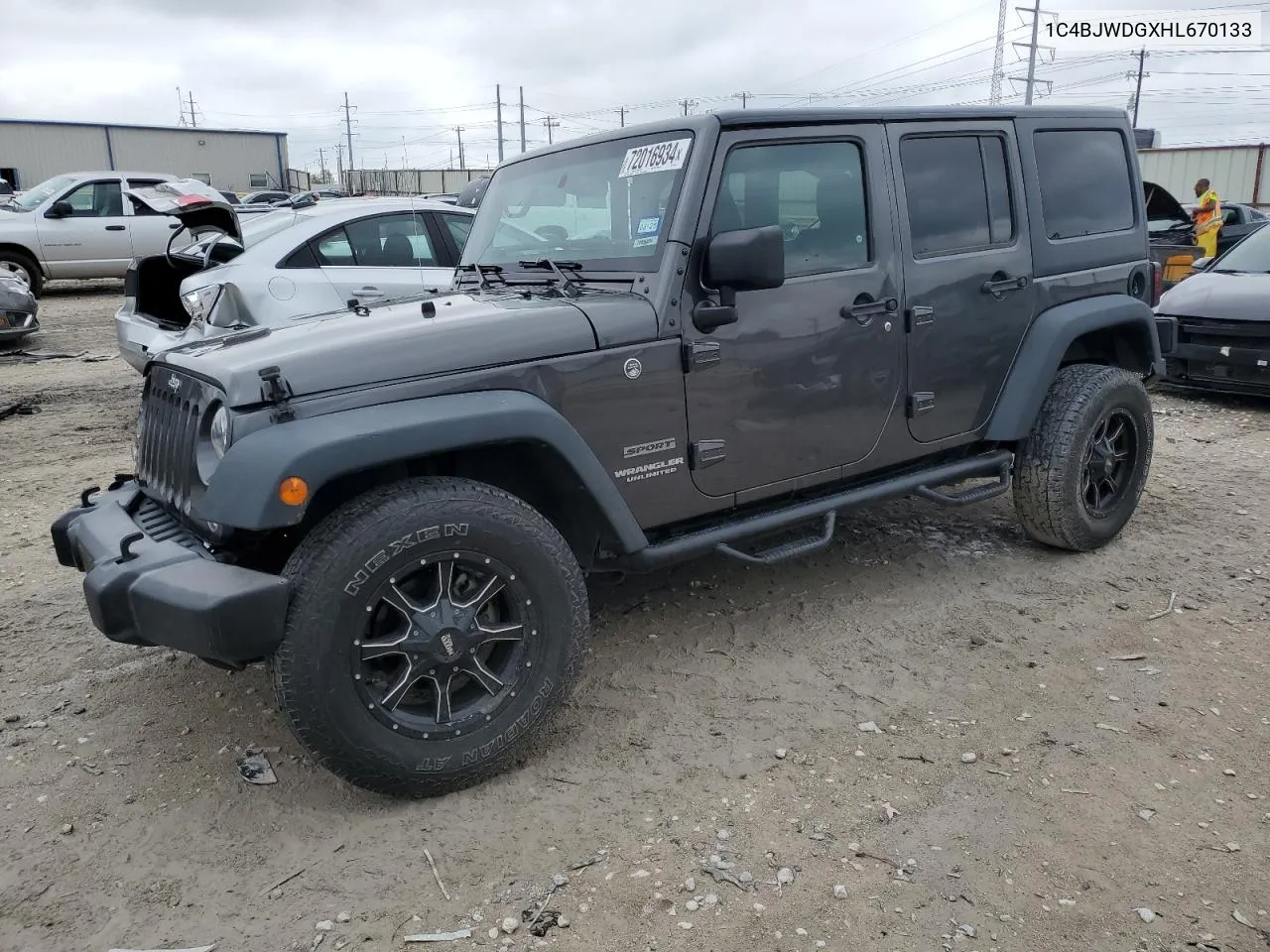 2017 Jeep Wrangler Unlimited Sport VIN: 1C4BJWDGXHL670133 Lot: 72016934