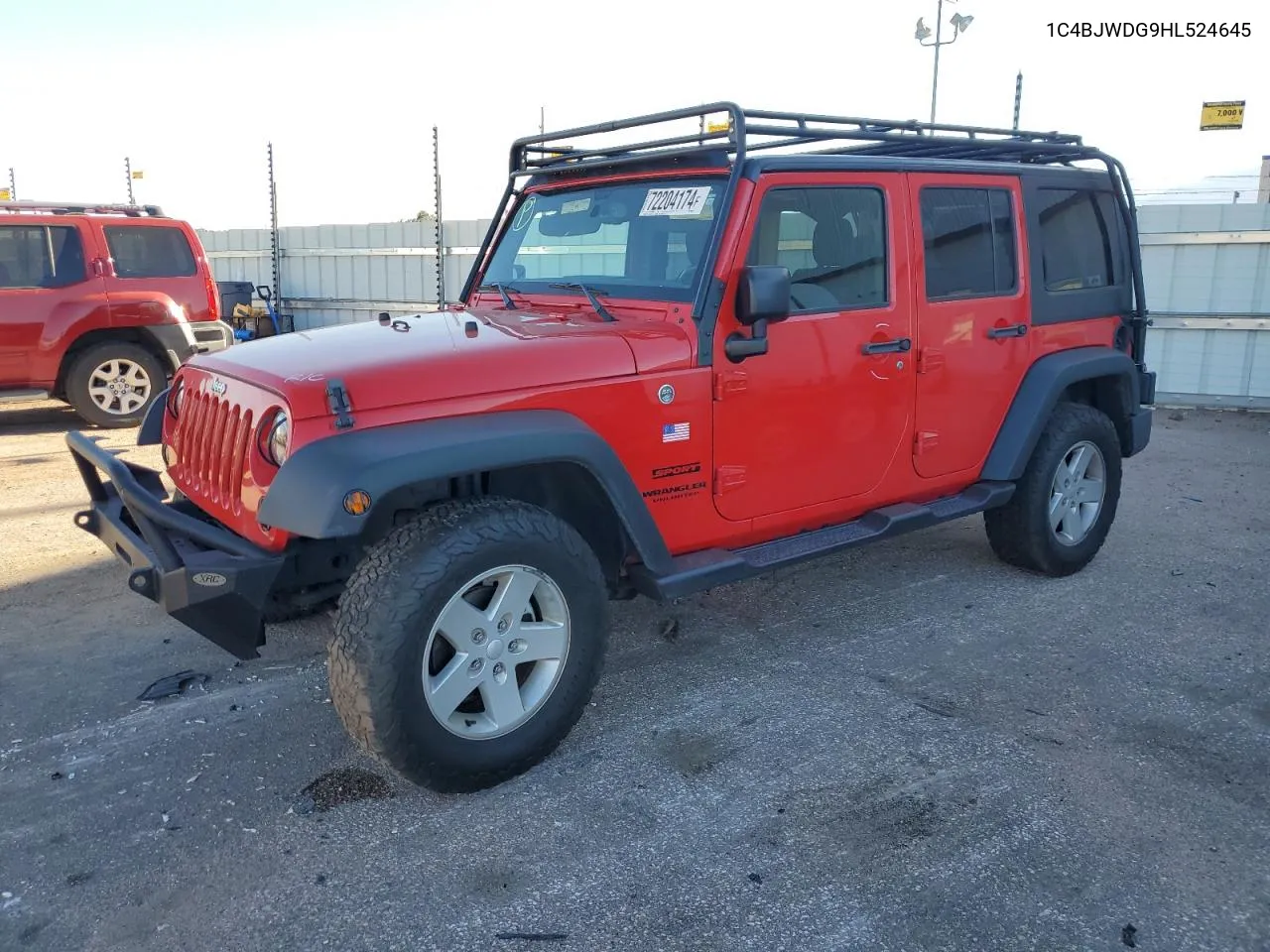 2017 Jeep Wrangler Unlimited Sport VIN: 1C4BJWDG9HL524645 Lot: 72204174