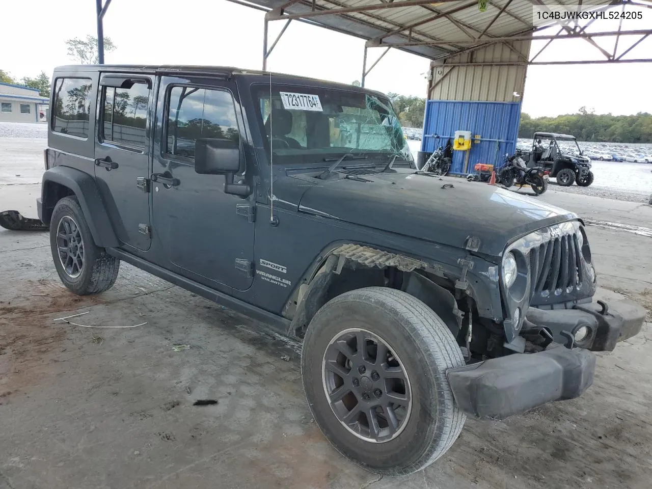 1C4BJWKGXHL524205 2017 Jeep Wrangler Unlimited Sport