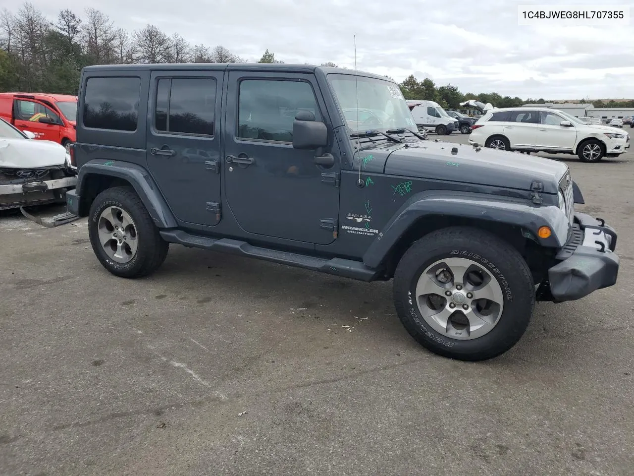 2017 Jeep Wrangler Unlimited Sahara VIN: 1C4BJWEG8HL707355 Lot: 72364394