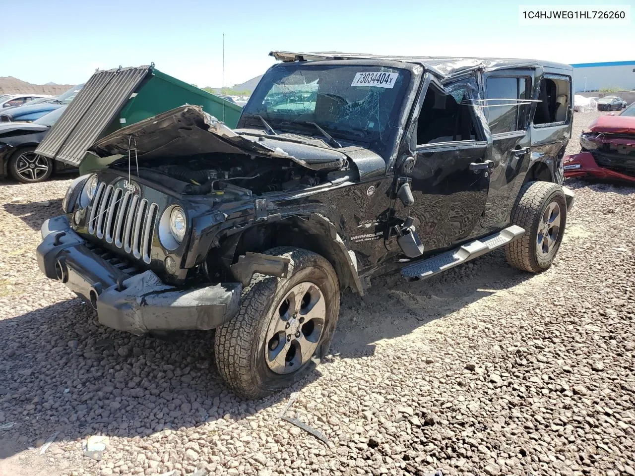 2017 Jeep Wrangler Unlimited Sahara VIN: 1C4HJWEG1HL726260 Lot: 73034404