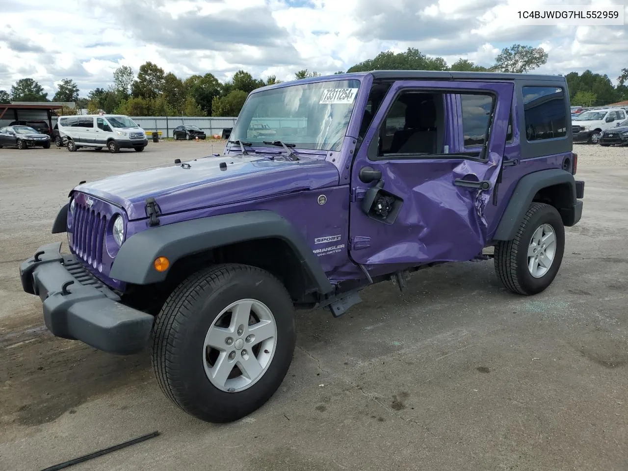 2017 Jeep Wrangler Unlimited Sport VIN: 1C4BJWDG7HL552959 Lot: 73311254