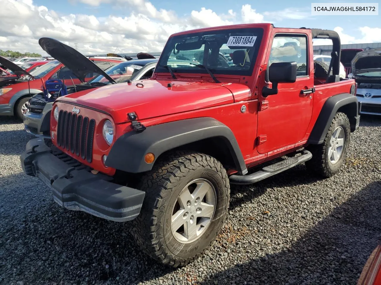 2017 Jeep Wrangler Sport VIN: 1C4AJWAG6HL584172 Lot: 73881884