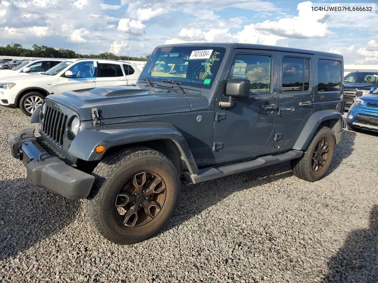 2017 Jeep Wrangler Unlimited Sahara VIN: 1C4HJWEG7HL666632 Lot: 74019384