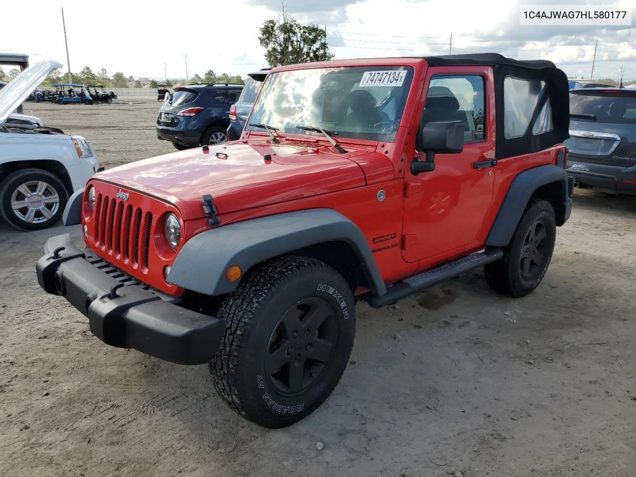 2017 Jeep Wrangler Sport VIN: 1C4AJWAG7HL580177 Lot: 74747134