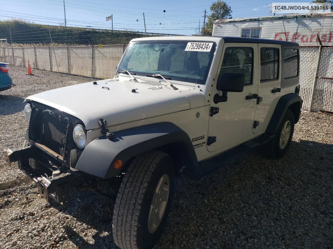 2017 Jeep Wrangler Unlimited Sport VIN: 1C4BJWDG4HL539165 Lot: 75298434