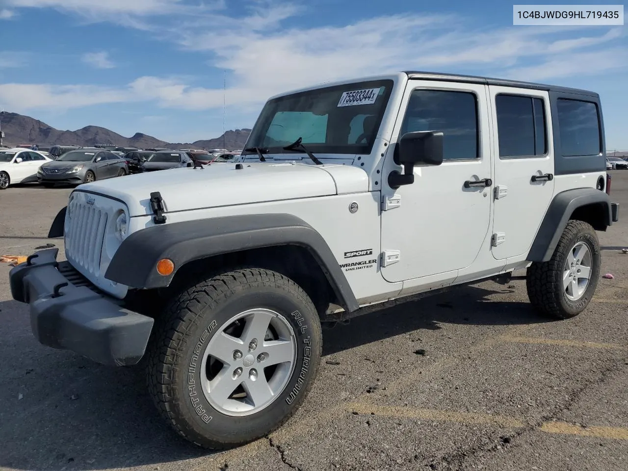 2017 Jeep Wrangler Unlimited Sport VIN: 1C4BJWDG9HL719435 Lot: 75503344