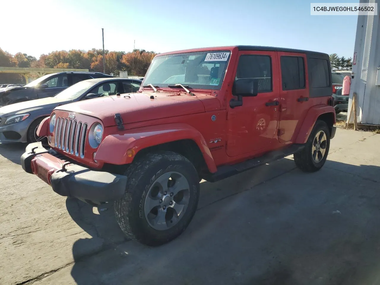 2017 Jeep Wrangler Unlimited Sahara VIN: 1C4BJWEG0HL546502 Lot: 76109634