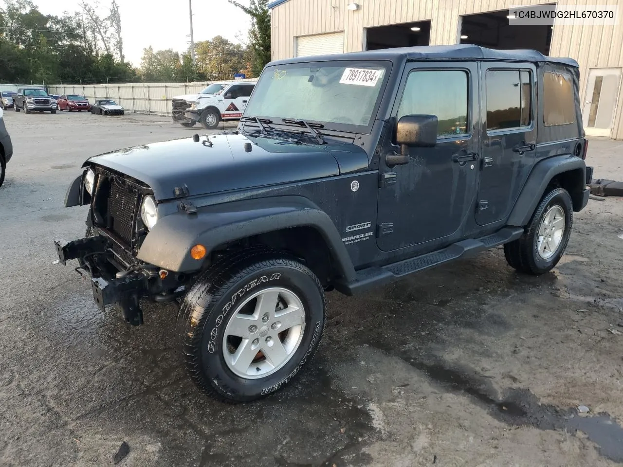 2017 Jeep Wrangler Unlimited Sport VIN: 1C4BJWDG2HL670370 Lot: 78917834