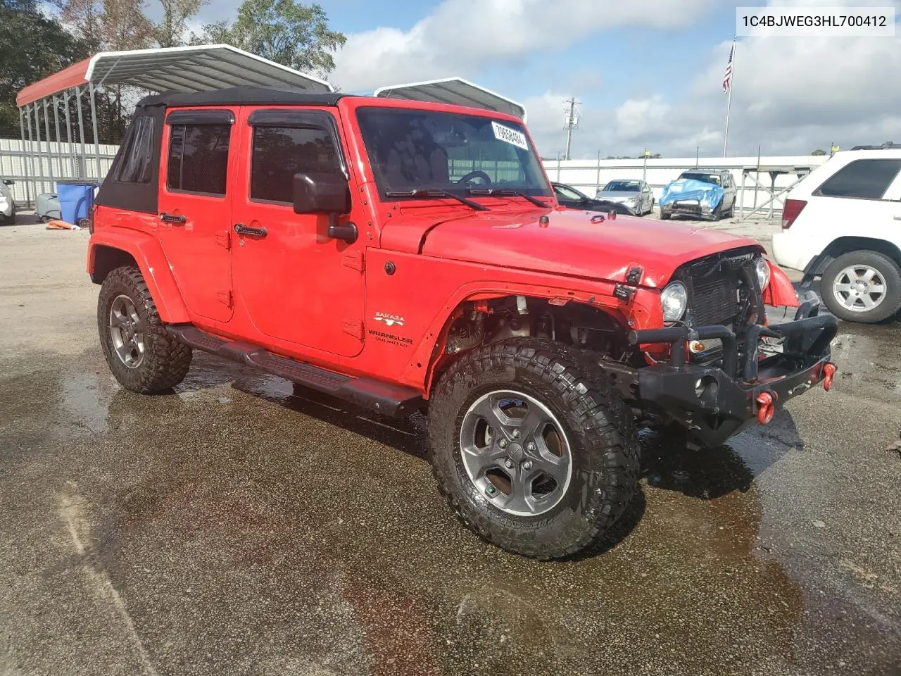 2017 Jeep Wrangler Unlimited Sahara VIN: 1C4BJWEG3HL700412 Lot: 79658484