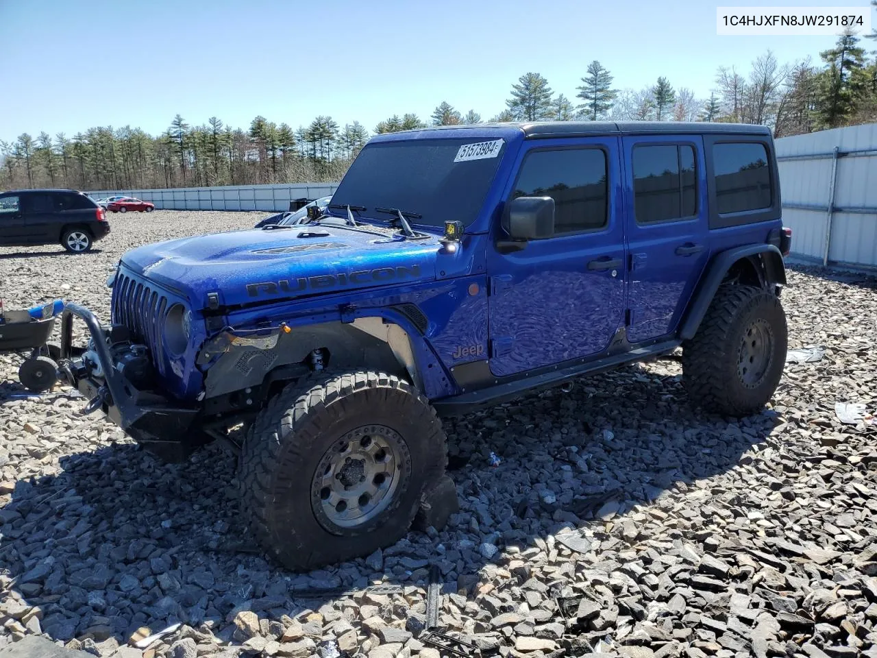 2018 Jeep Wrangler Unlimited Rubicon VIN: 1C4HJXFN8JW291874 Lot: 51573984