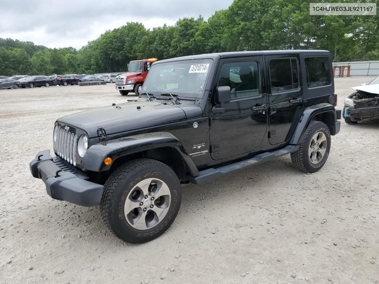 2018 Jeep Wrangler Unlimited Sahara VIN: 1C4HJWEG3JL921167 Lot: 57310714