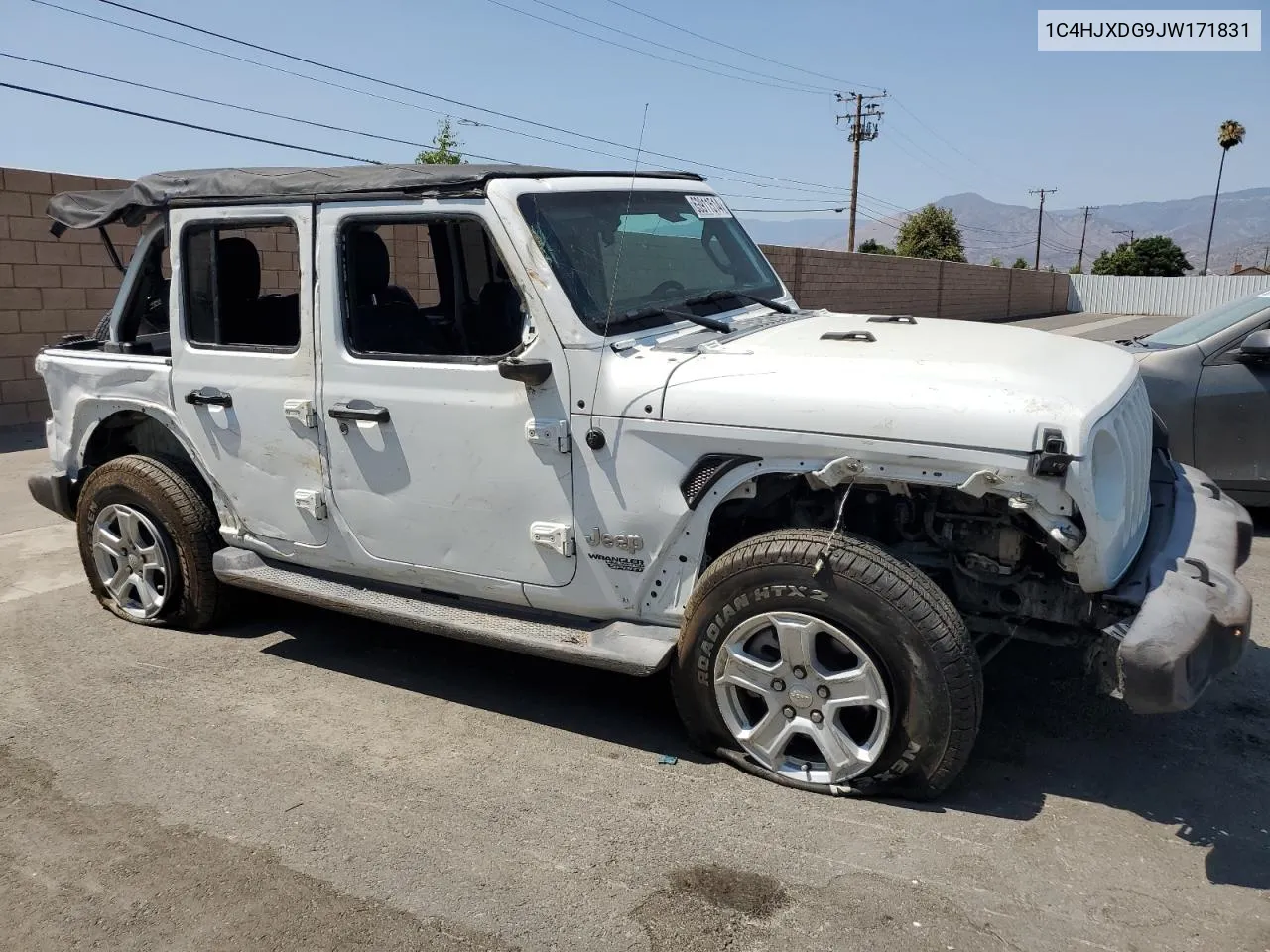 2018 Jeep Wrangler Unlimited Sport VIN: 1C4HJXDG9JW171831 Lot: 63911514