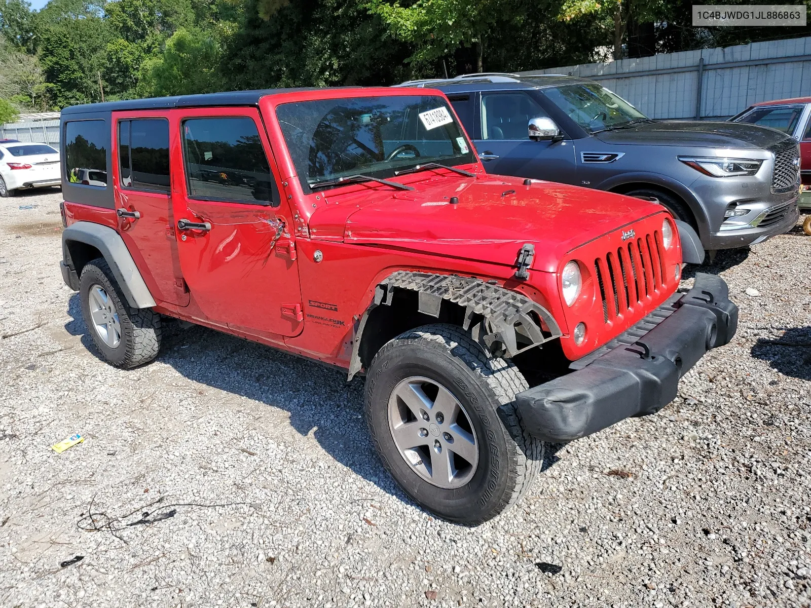 2018 Jeep Wrangler Unlimited Sport VIN: 1C4BJWDG1JL886863 Lot: 67418984