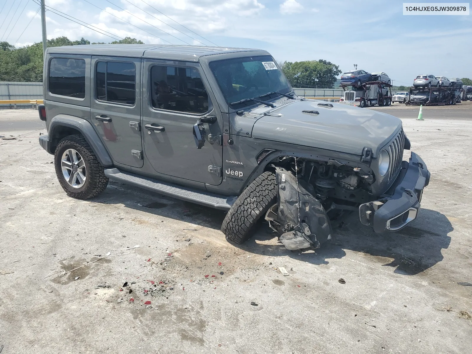 2018 Jeep Wrangler Unlimited Sahara VIN: 1C4HJXEG5JW309878 Lot: 67783024