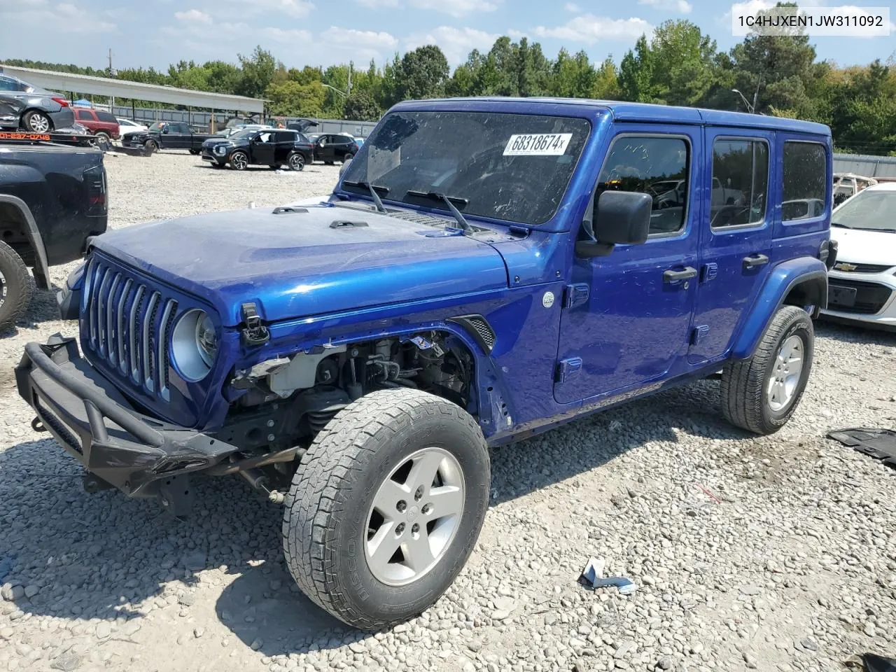 2018 Jeep Wrangler Unlimited Sahara VIN: 1C4HJXEN1JW311092 Lot: 68318674