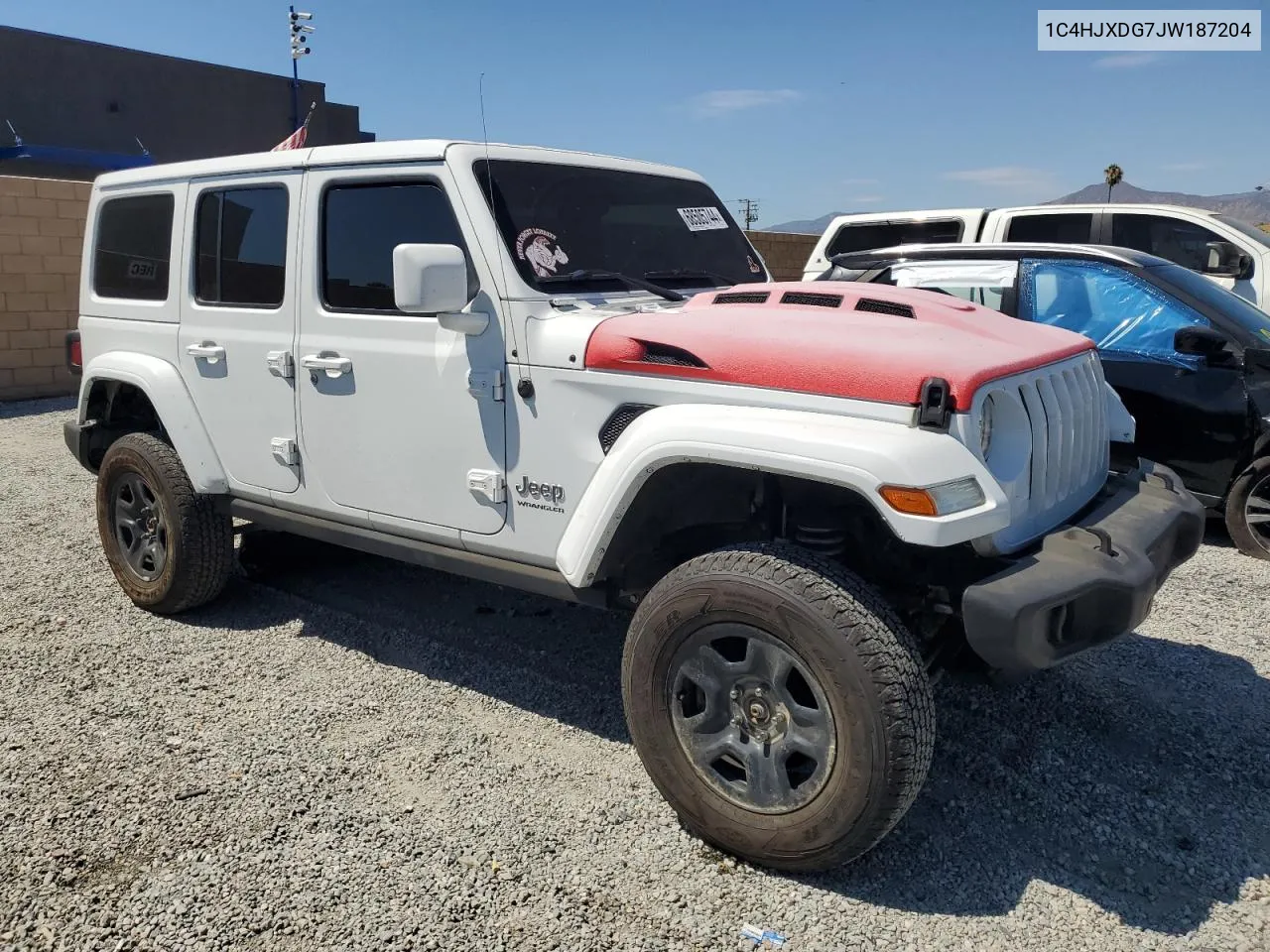 2018 Jeep Wrangler Unlimited Sport VIN: 1C4HJXDG7JW187204 Lot: 68505744