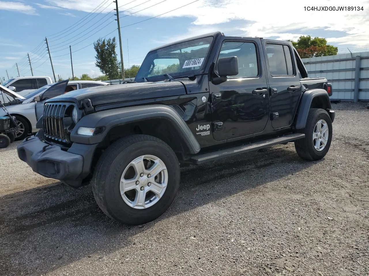 2018 Jeep Wrangler Unlimited Sport VIN: 1C4HJXDG0JW189134 Lot: 68818624