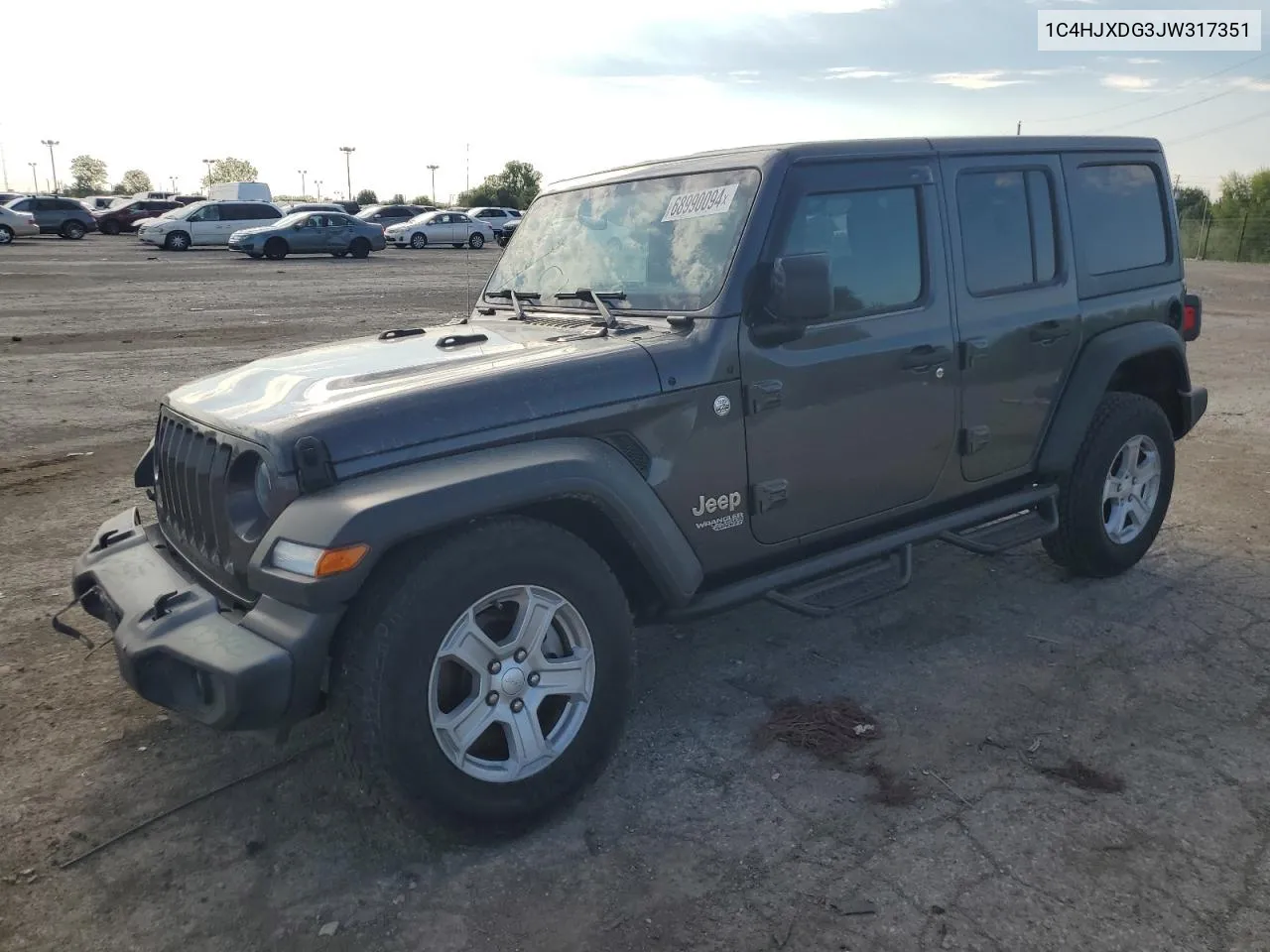 2018 Jeep Wrangler Unlimited Sport VIN: 1C4HJXDG3JW317351 Lot: 68990094