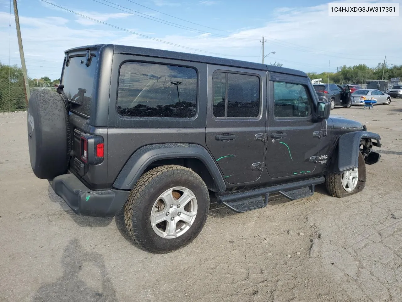 2018 Jeep Wrangler Unlimited Sport VIN: 1C4HJXDG3JW317351 Lot: 68990094