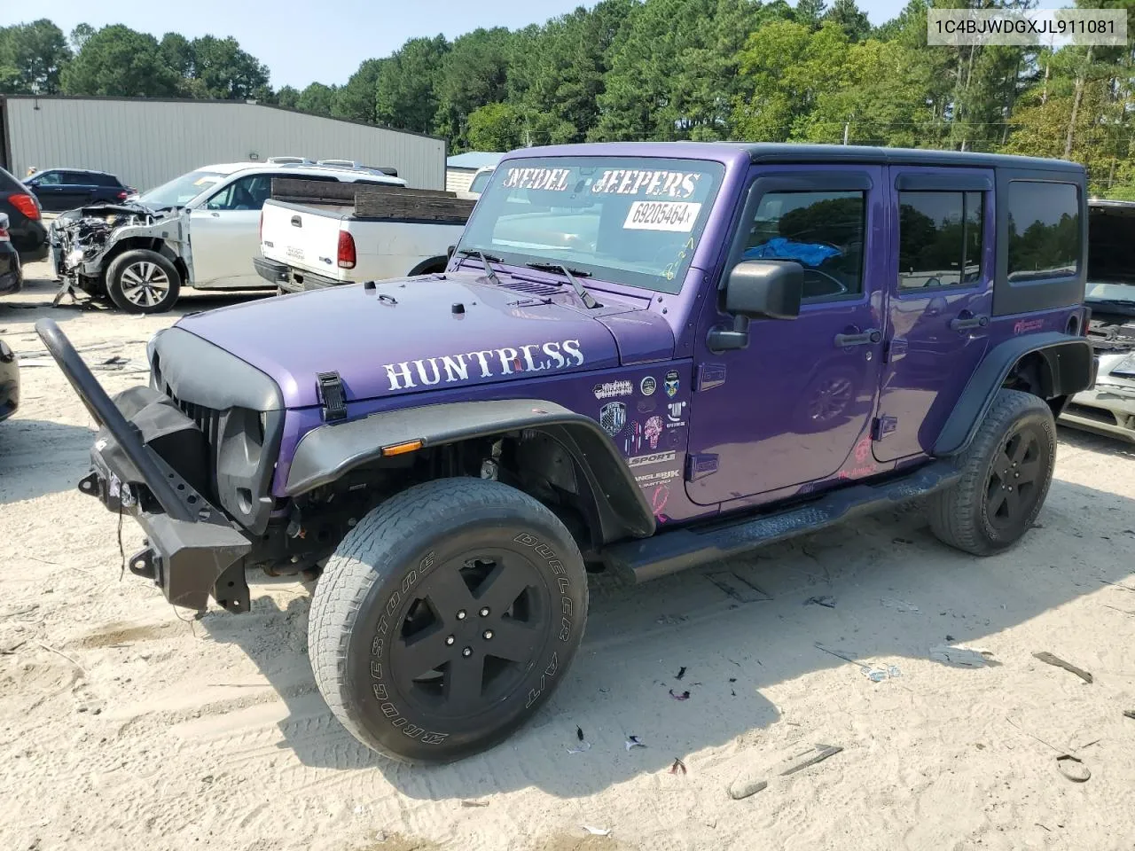 2018 Jeep Wrangler Unlimited Sport VIN: 1C4BJWDGXJL911081 Lot: 69205464