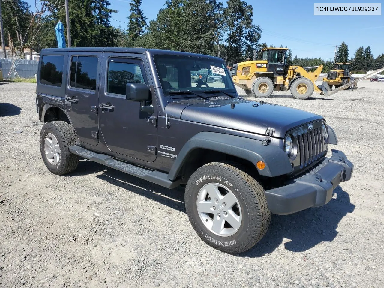 2018 Jeep Wrangler Unlimited Sport VIN: 1C4HJWDG7JL929337 Lot: 69376174