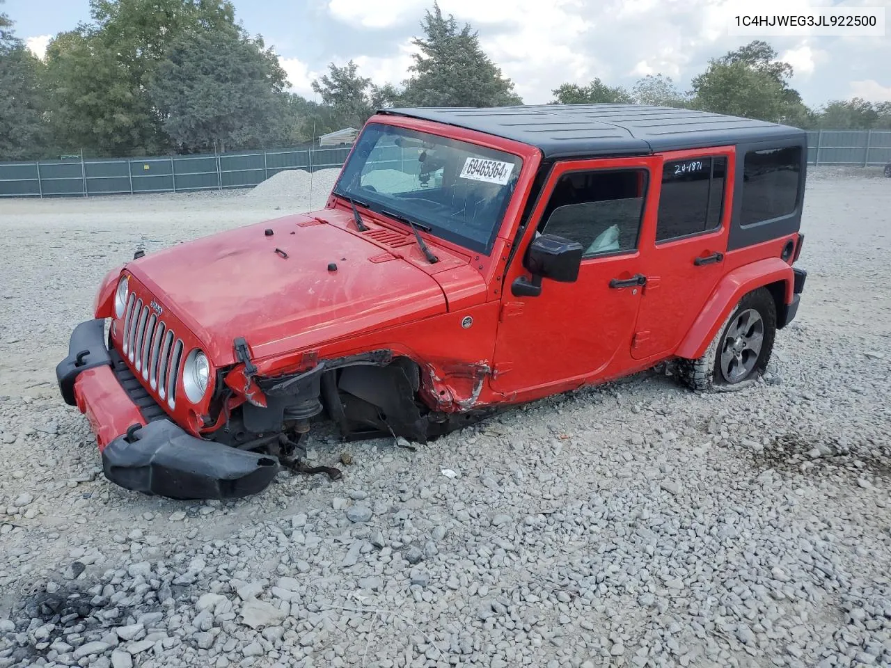 2018 Jeep Wrangler Unlimited Sahara VIN: 1C4HJWEG3JL922500 Lot: 69465364