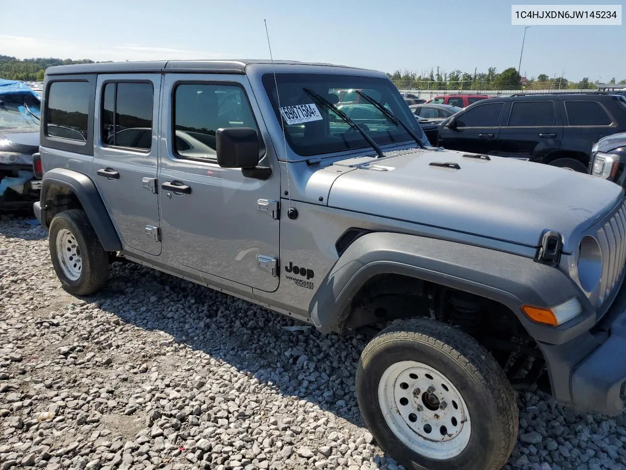 2018 Jeep Wrangler Unlimited Sport VIN: 1C4HJXDN6JW145234 Lot: 69871584