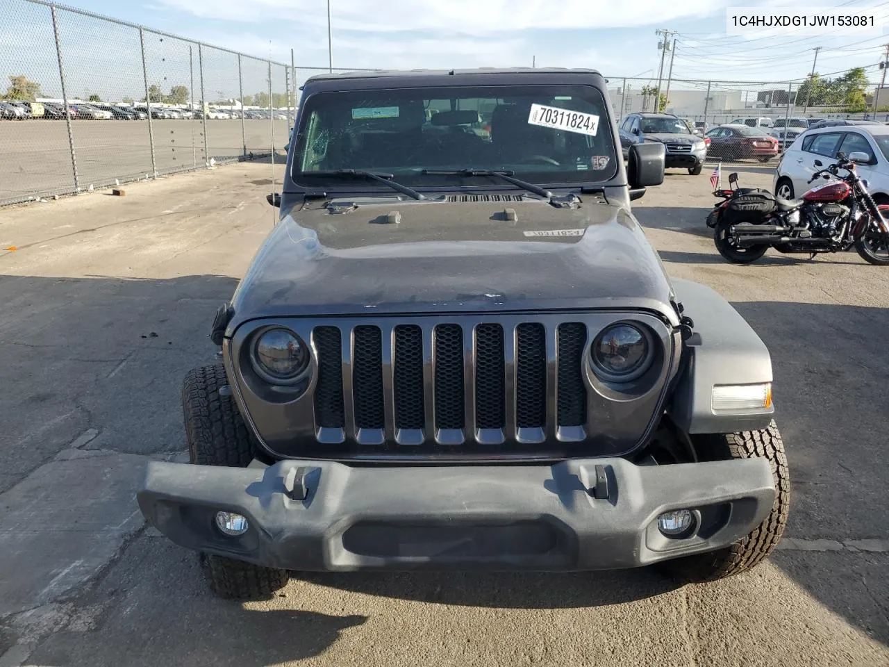 2018 Jeep Wrangler Unlimited Sport VIN: 1C4HJXDG1JW153081 Lot: 70311824