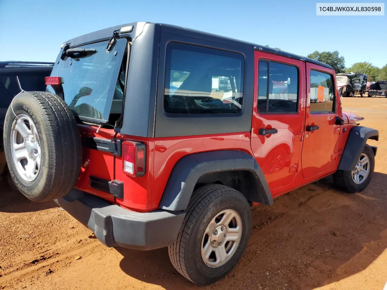 2018 Jeep Wrangler Unlimited Sport VIN: 1C4BJWKGXJL830598 Lot: 70452614