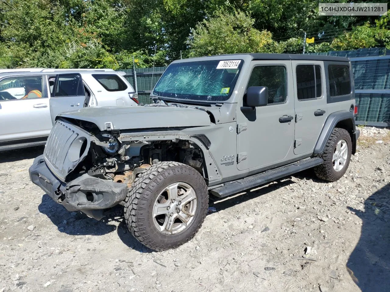 2018 Jeep Wrangler Unlimited Sport VIN: 1C4HJXDG4JW211281 Lot: 70572114