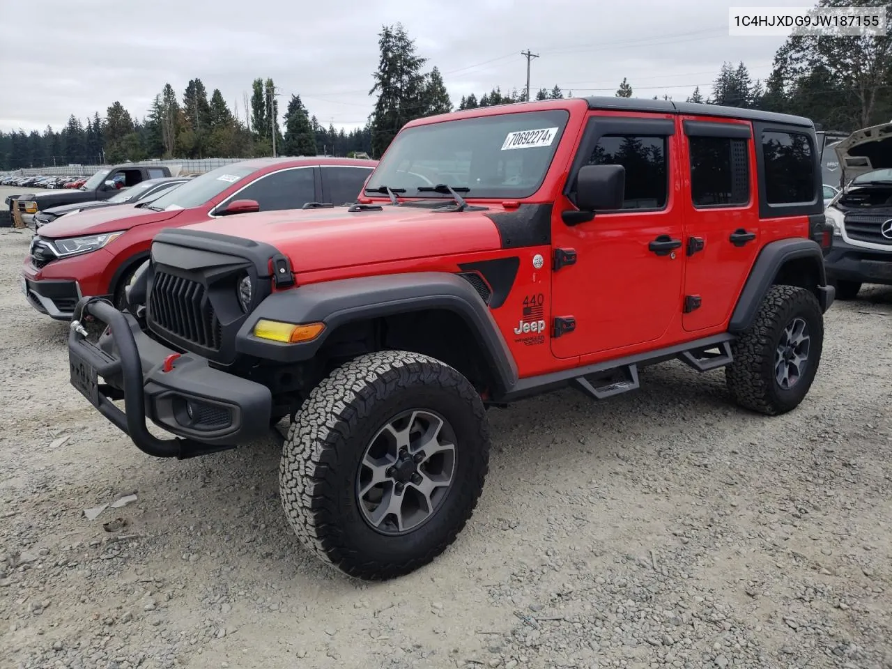 2018 Jeep Wrangler Unlimited Sport VIN: 1C4HJXDG9JW187155 Lot: 70692274