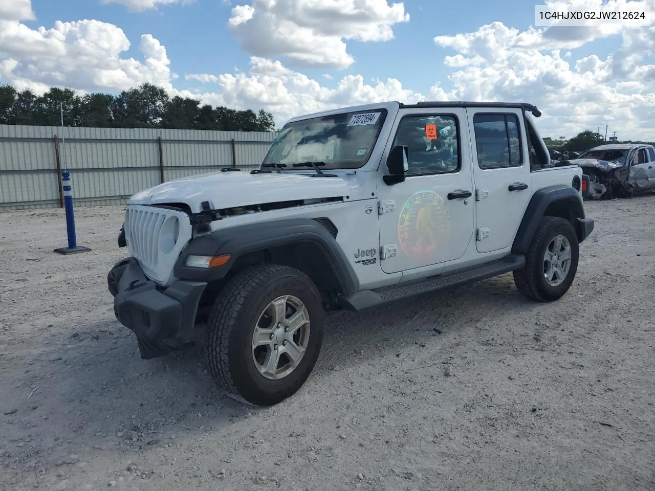 2018 Jeep Wrangler Unlimited Sport VIN: 1C4HJXDG2JW212624 Lot: 72072894