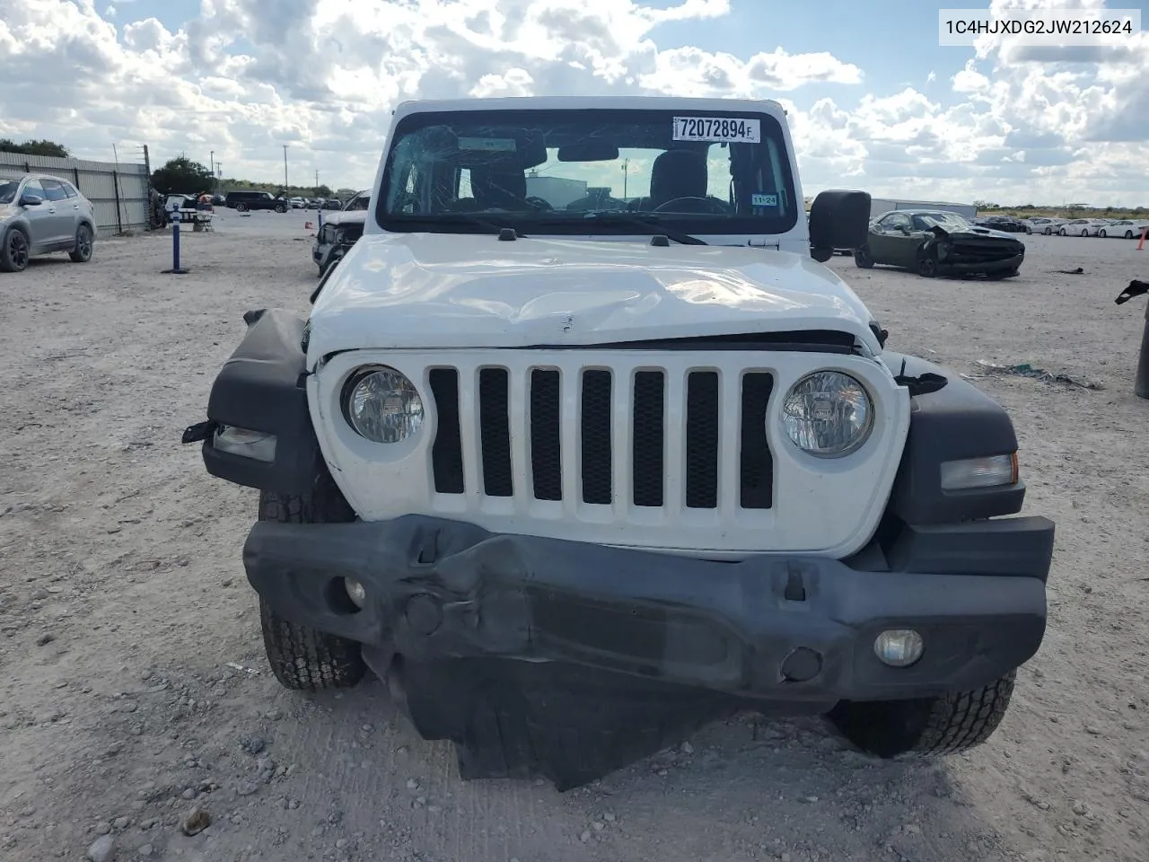 2018 Jeep Wrangler Unlimited Sport VIN: 1C4HJXDG2JW212624 Lot: 72072894