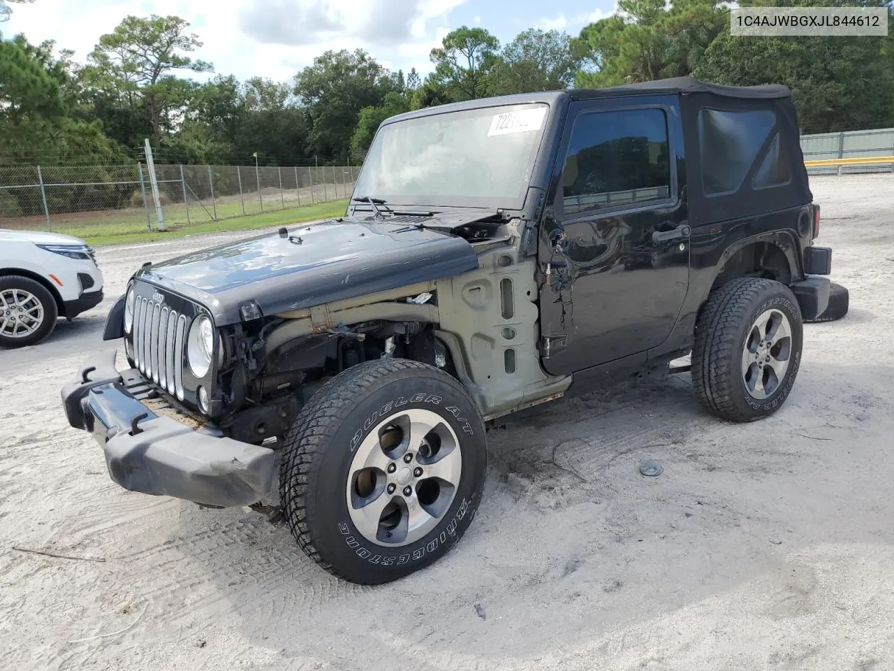 2018 Jeep Wrangler Sahara VIN: 1C4AJWBGXJL844612 Lot: 72219634