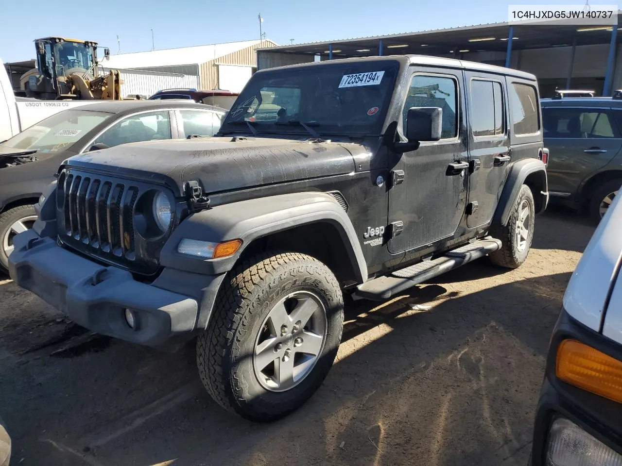 2018 Jeep Wrangler Unlimited Sport VIN: 1C4HJXDG5JW140737 Lot: 72354194