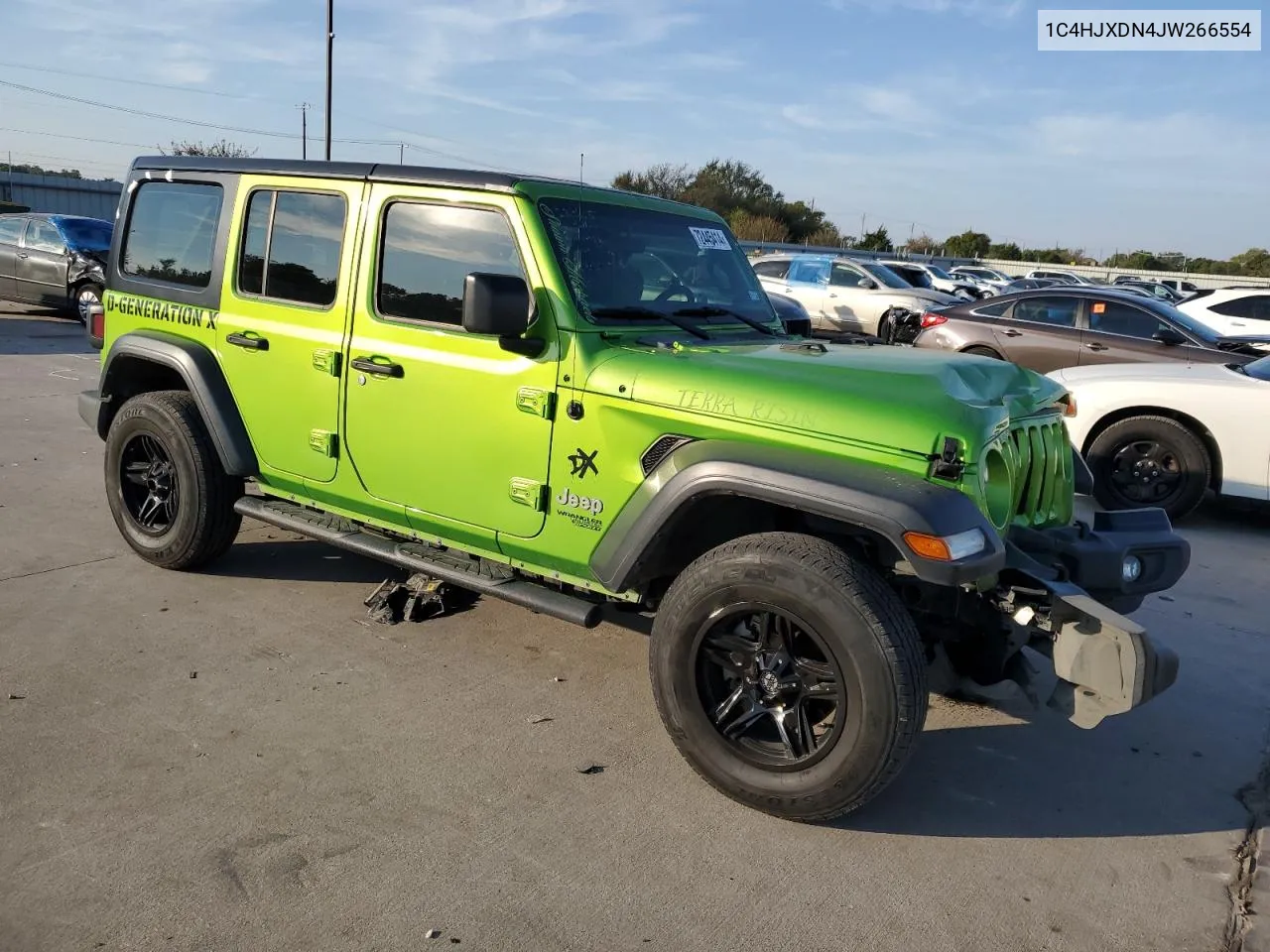 2018 Jeep Wrangler Unlimited Sport VIN: 1C4HJXDN4JW266554 Lot: 72445414