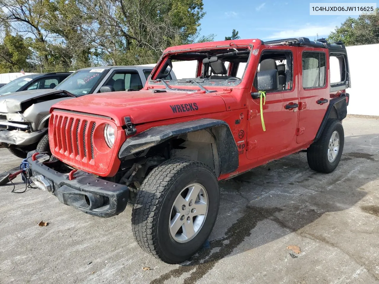 2018 Jeep Wrangler Unlimited Sport VIN: 1C4HJXDG6JW116625 Lot: 72452724