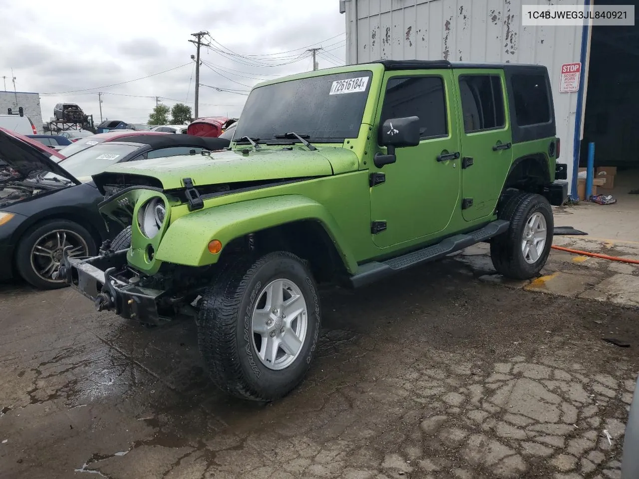 2018 Jeep Wrangler Unlimited Sahara VIN: 1C4BJWEG3JL840921 Lot: 72616184