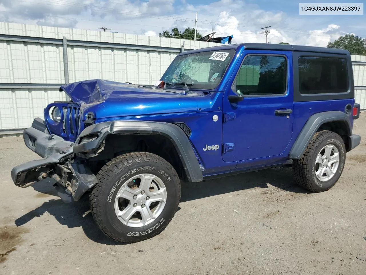 2018 Jeep Wrangler Sport VIN: 1C4GJXAN8JW223397 Lot: 72787264