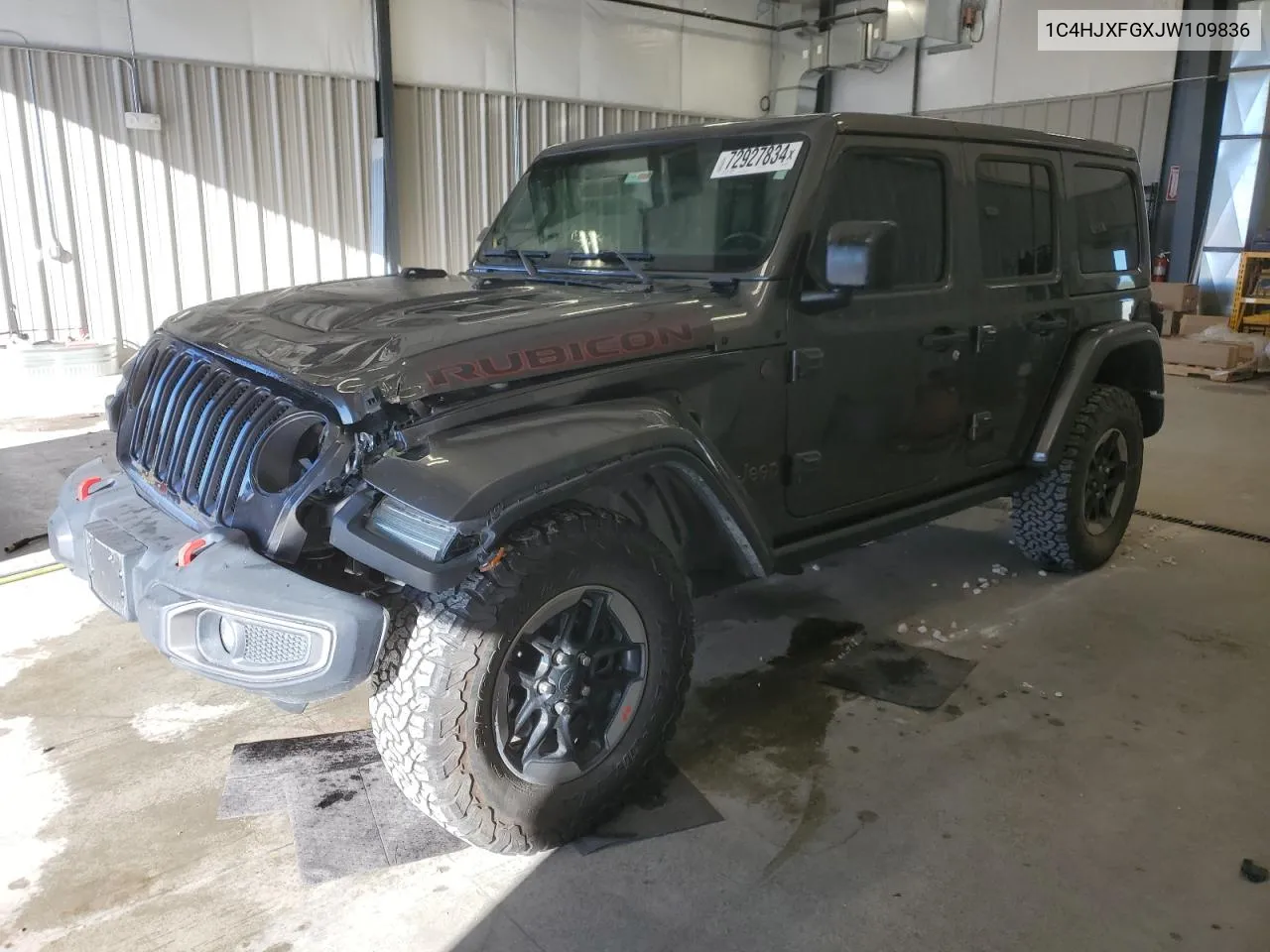 2018 Jeep Wrangler Unlimited Rubicon VIN: 1C4HJXFGXJW109836 Lot: 72927834