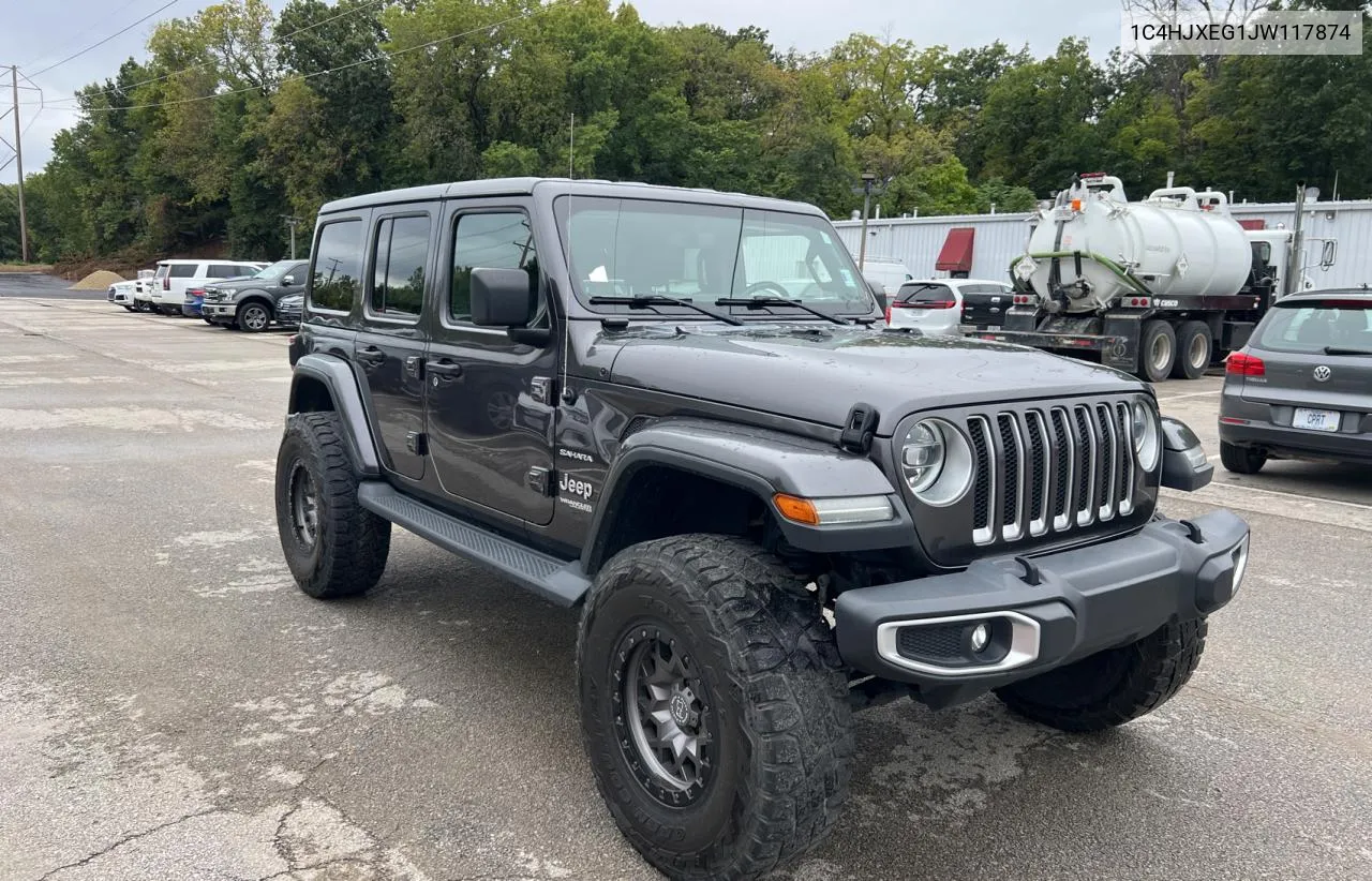 2018 Jeep Wrangler Unlimited Sahara VIN: 1C4HJXEG1JW117874 Lot: 72943354