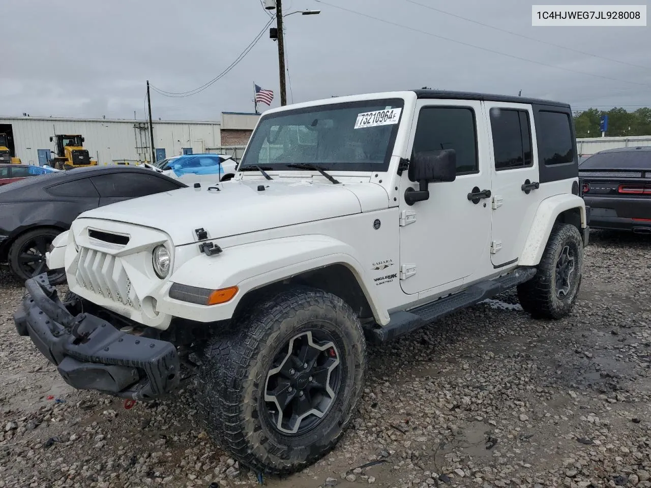 2018 Jeep Wrangler Unlimited Sahara VIN: 1C4HJWEG7JL928008 Lot: 73210964