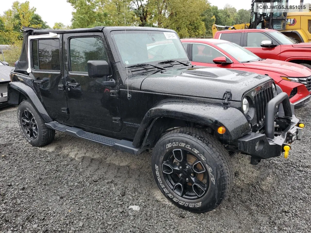 2018 Jeep Wrangler Unlimited Sahara VIN: 1C4BJWEG5JL851015 Lot: 73341944