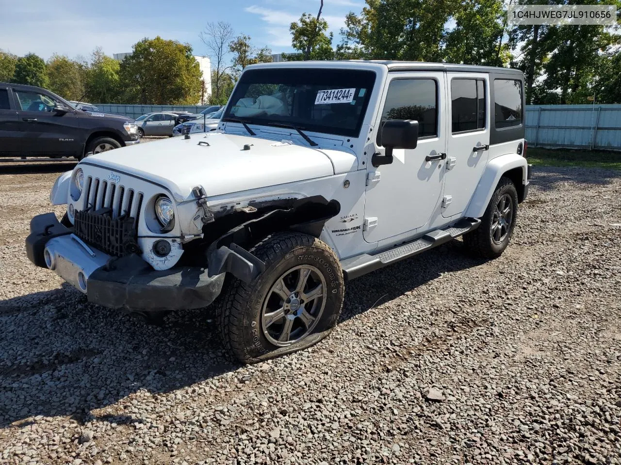 2018 Jeep Wrangler Unlimited Sahara VIN: 1C4HJWEG7JL910656 Lot: 73414244