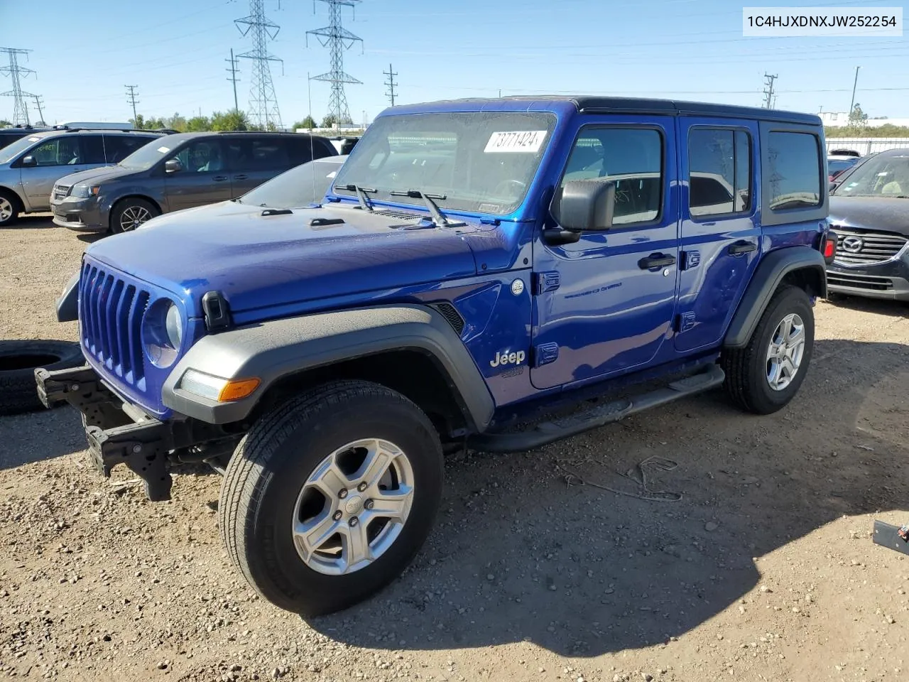 2018 Jeep Wrangler Unlimited Sport VIN: 1C4HJXDNXJW252254 Lot: 73771424